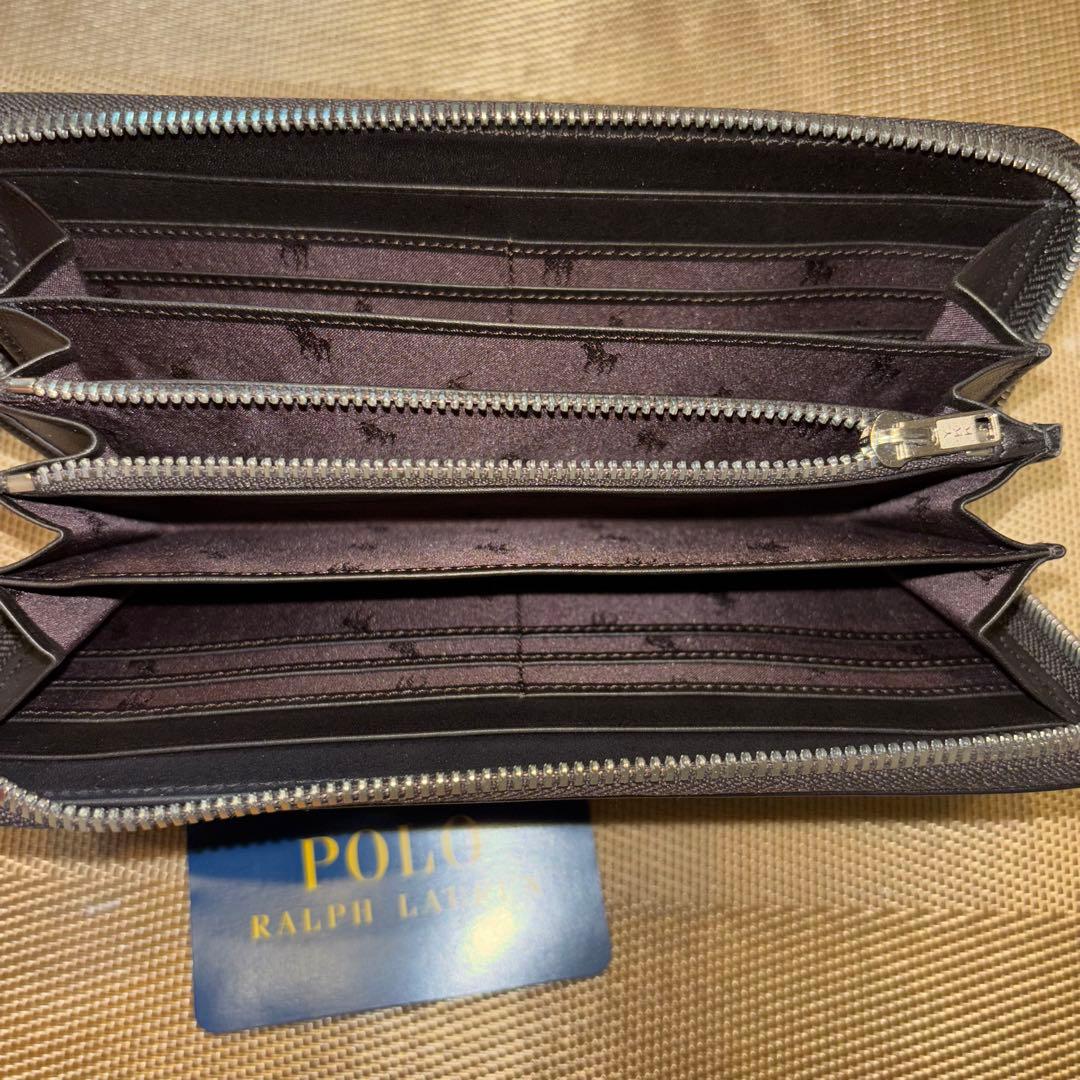 【新品】POLO RALPH LAUREN、長財布、濃ブラウン②