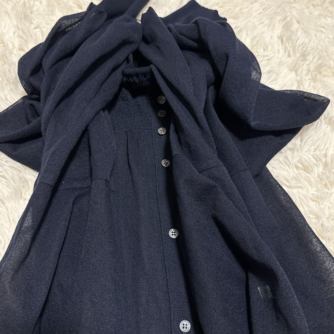 【定価7万】 2025SS！ 極美品✨ ADORE シャーリングシアーニット 紺