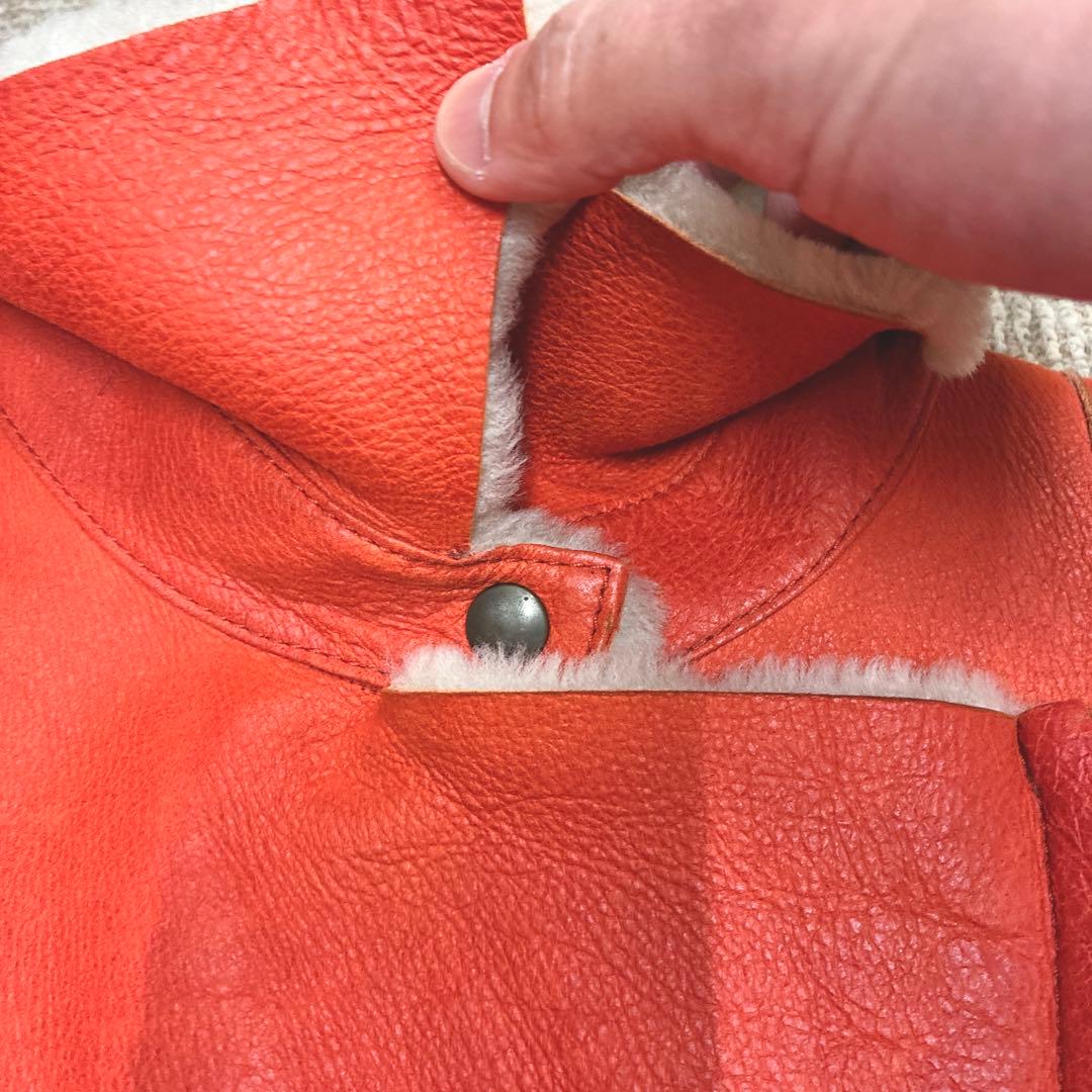 マブラン mabrun ムートンコート ボア メンズ オレンジ M 本革