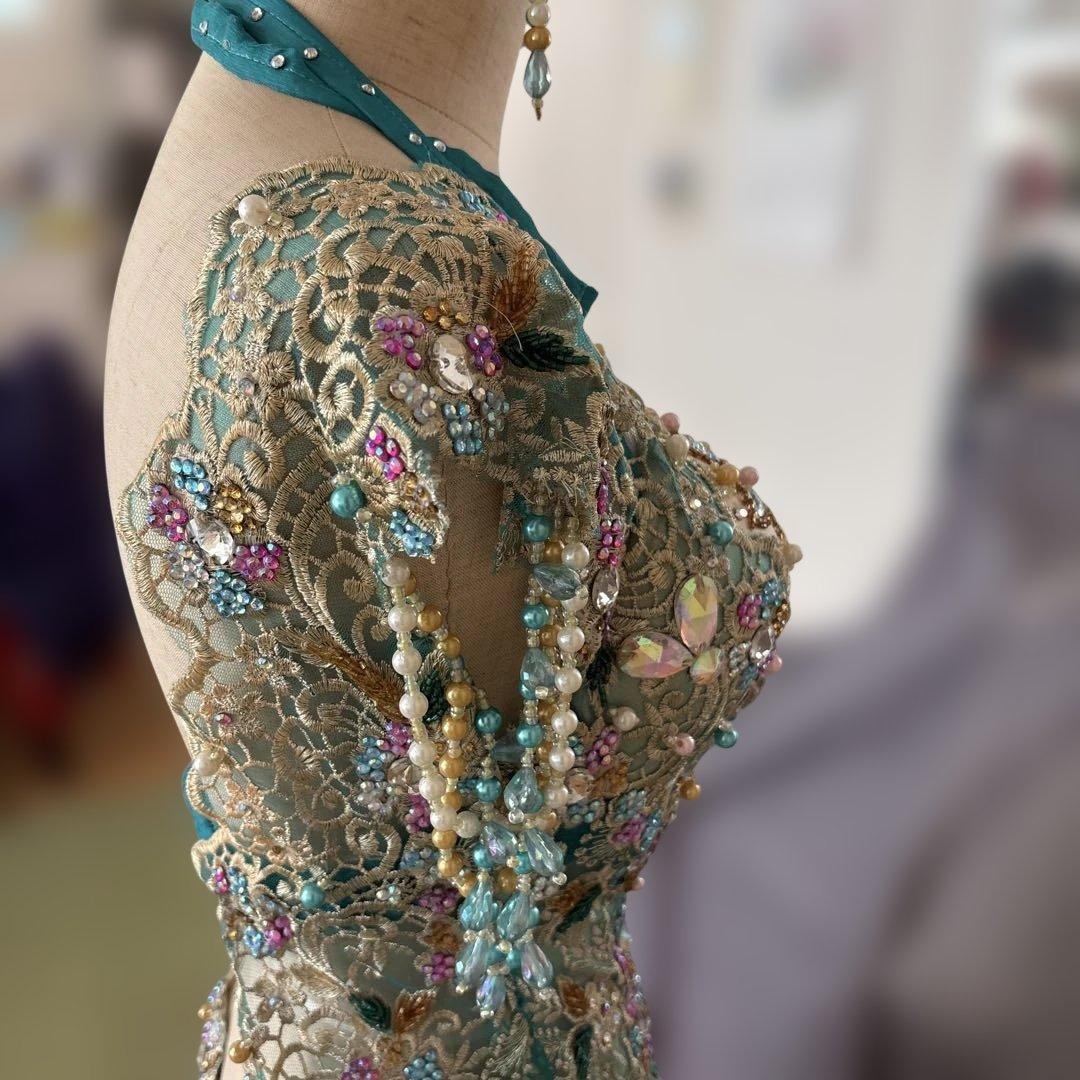 ベリーダンス セットアップ 青とピンク