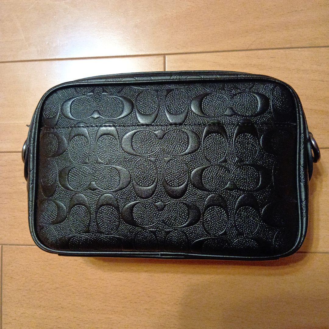 COACH ブラック レザー ショルダーバッグ