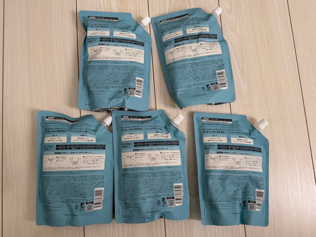 cocone クレイクリームシャンプー詰め替え5個セット