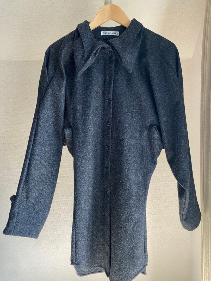 AKIKOAOKI ウール　シャツ　dementional shirts