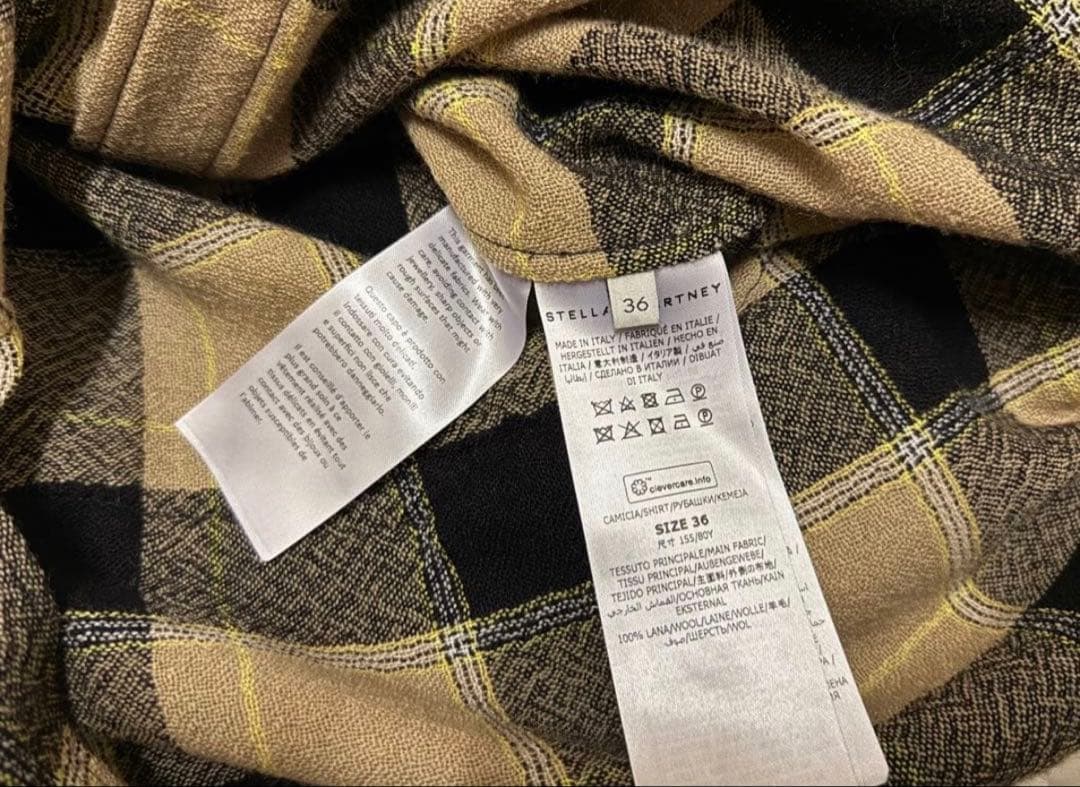 ステラマッカートニー レイヤード チェックシャツ ブラウス