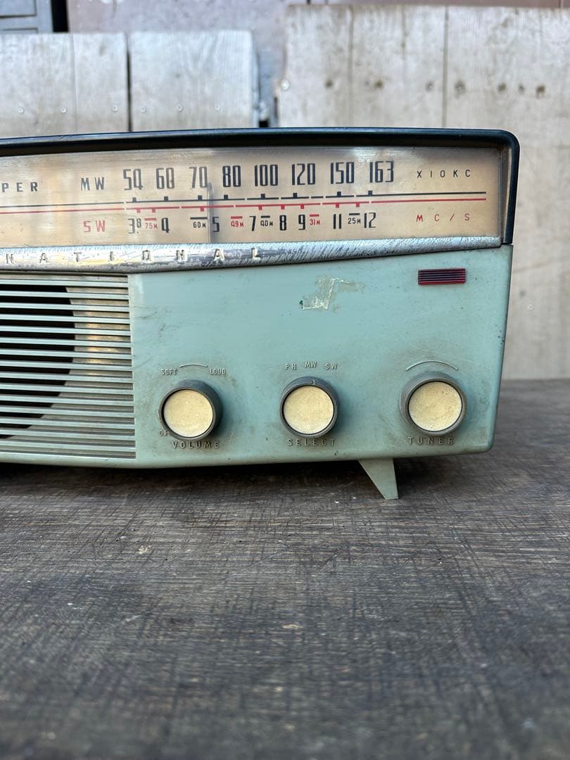 National 真空管ラジオ EA-305 通電確認済 レトロブルーが可愛い