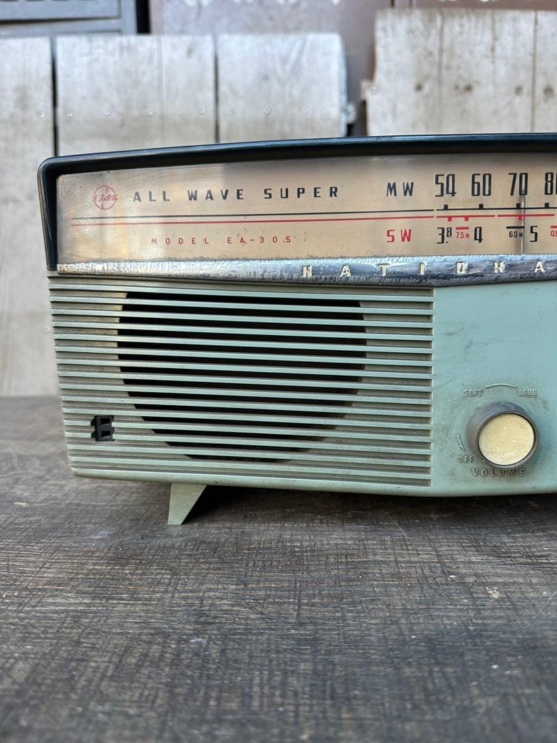 National 真空管ラジオ EA-305 通電確認済 レトロブルーが可愛い
