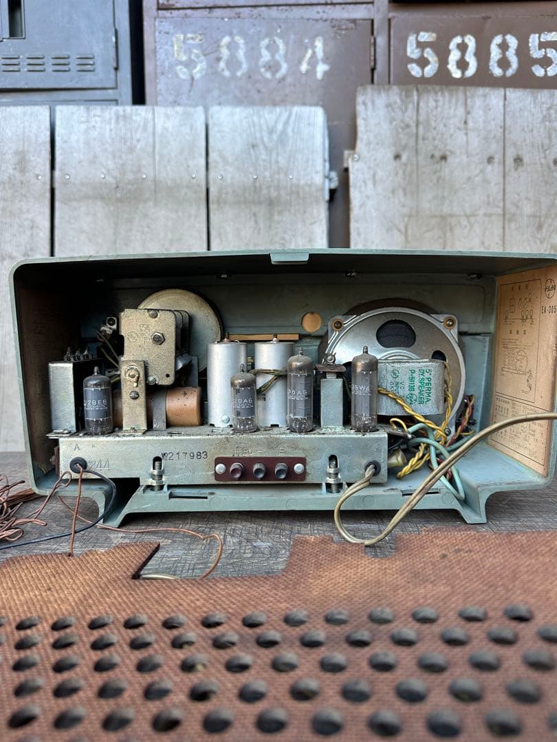 National 真空管ラジオ EA-305 通電確認済 レトロブルーが可愛い