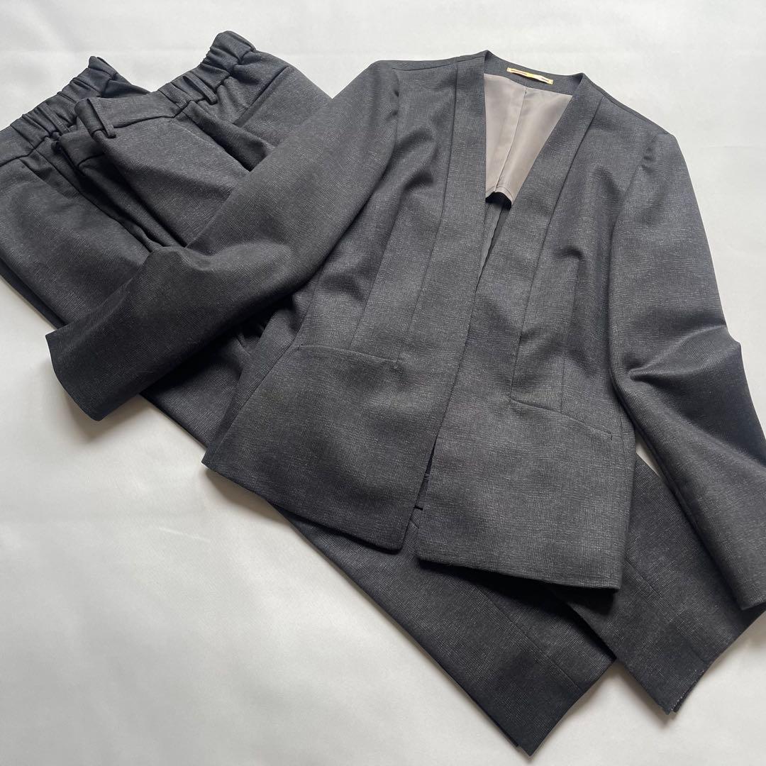 【美品】RHYME セットアップ パンツスーツ 洗える Lサイズ