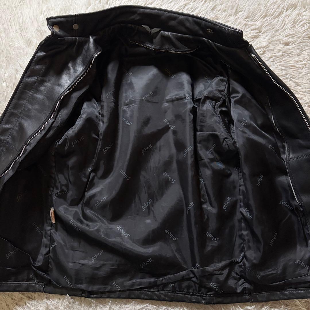 美品/希少✨schott ライダースジャケット　シングル　641 ブラ