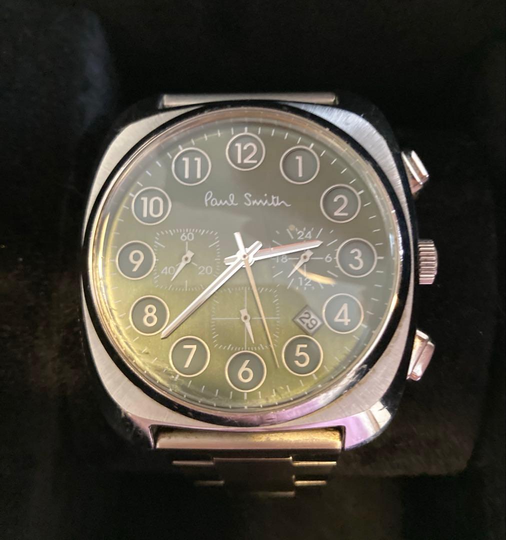 美品Paul Smith ダイアル クロノグラフ腕時計 稼働品 ポールスミス