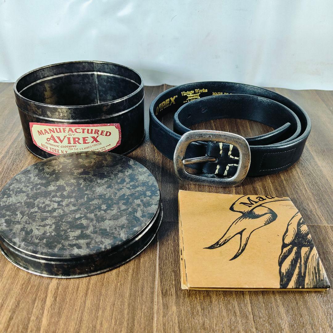 【極上極美品】ヴィンテージワークス× AVIREX　高級ドレスベルト 付属品完備