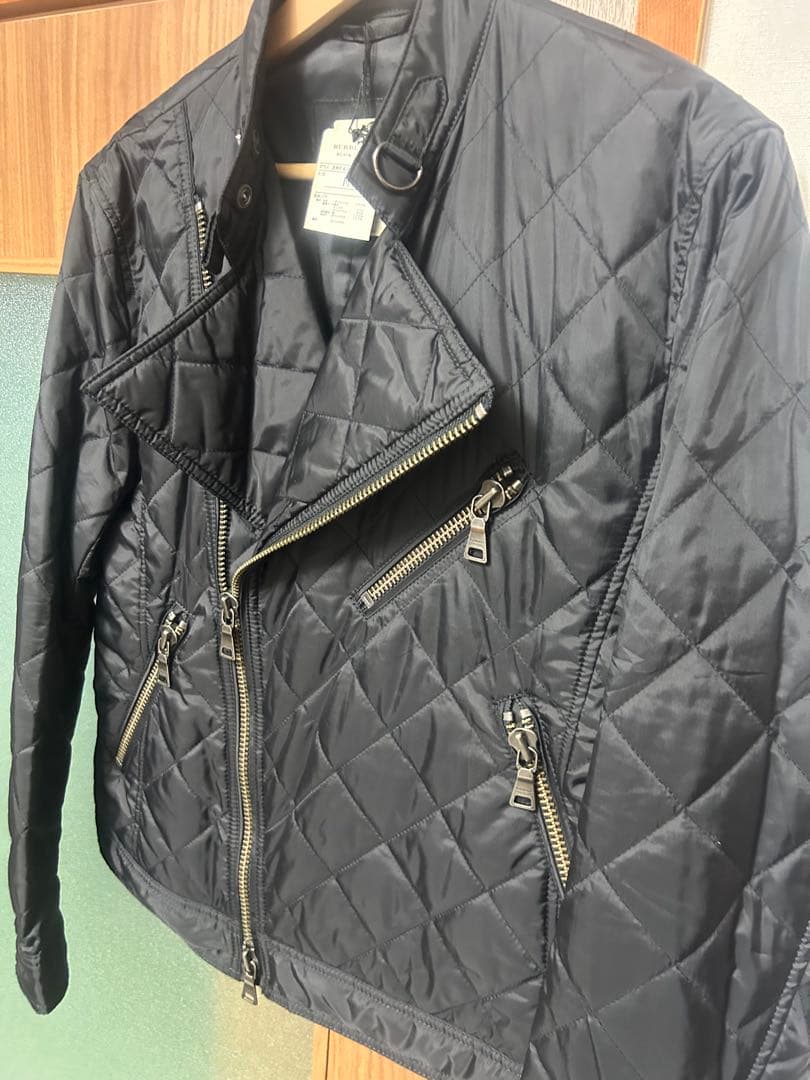 新品 Burberry Black Labelキルティングライダースジャケット