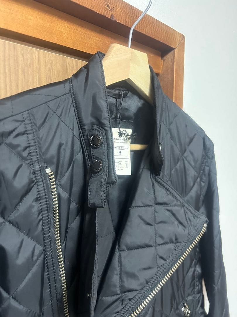 新品 Burberry Black Labelキルティングライダースジャケット