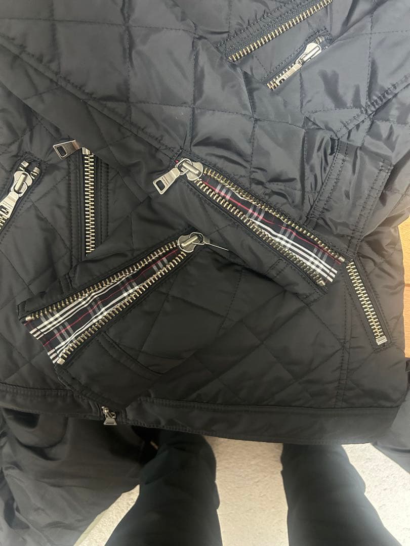 新品 Burberry Black Labelキルティングライダースジャケット