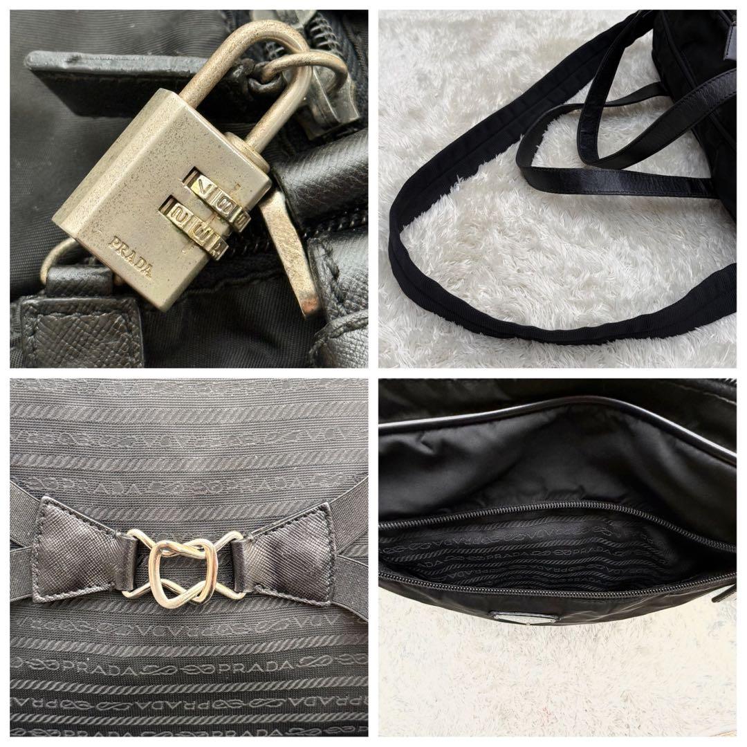 PRADAプラダ2wayバッグ ビジネスバッグ 三角ロゴボストン テスート 黒