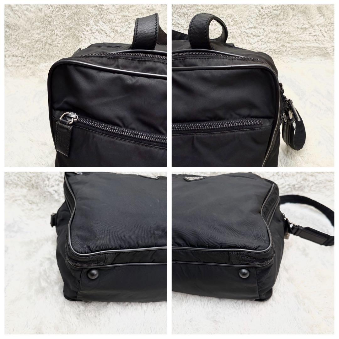 PRADAプラダ2wayバッグ ビジネスバッグ 三角ロゴボストン テスート 黒