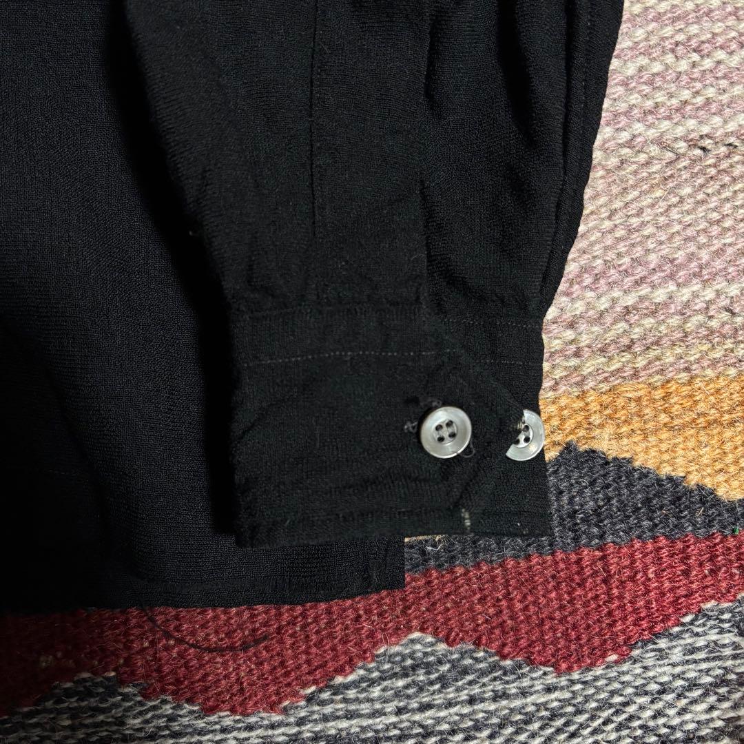 60s ブラックレーヨンシャツ　ギャバシャツ　ヴィンテージ　usa製 50s