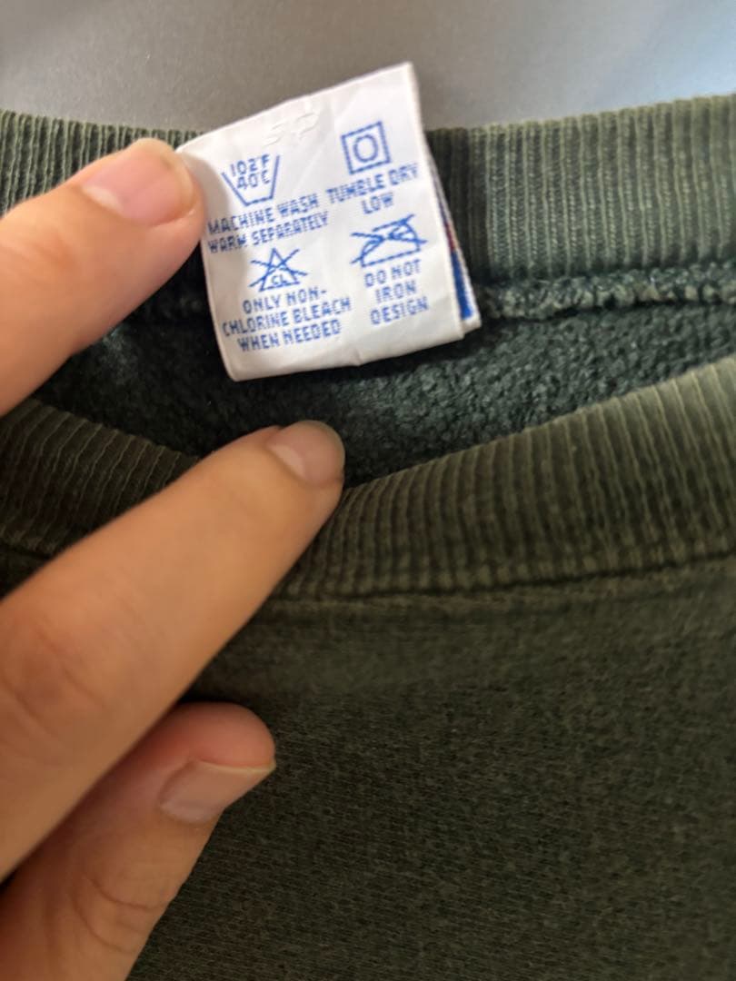 【良品】チャンピオン 90s 刺繍タグ 目無し リバースウィーブ USA製 緑