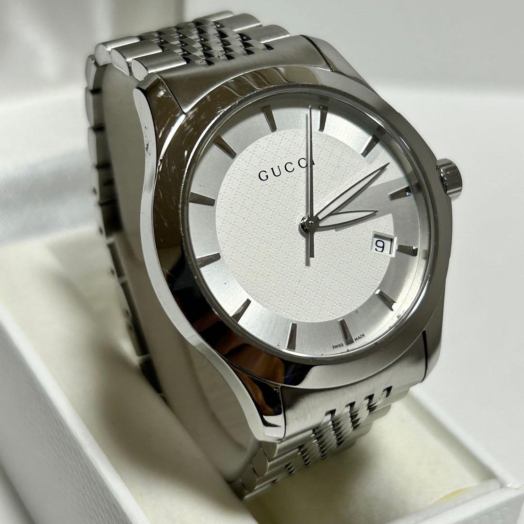 グッチ GUCCI タイムレス 126.4 ラウンド クォーツ 両開きバックル