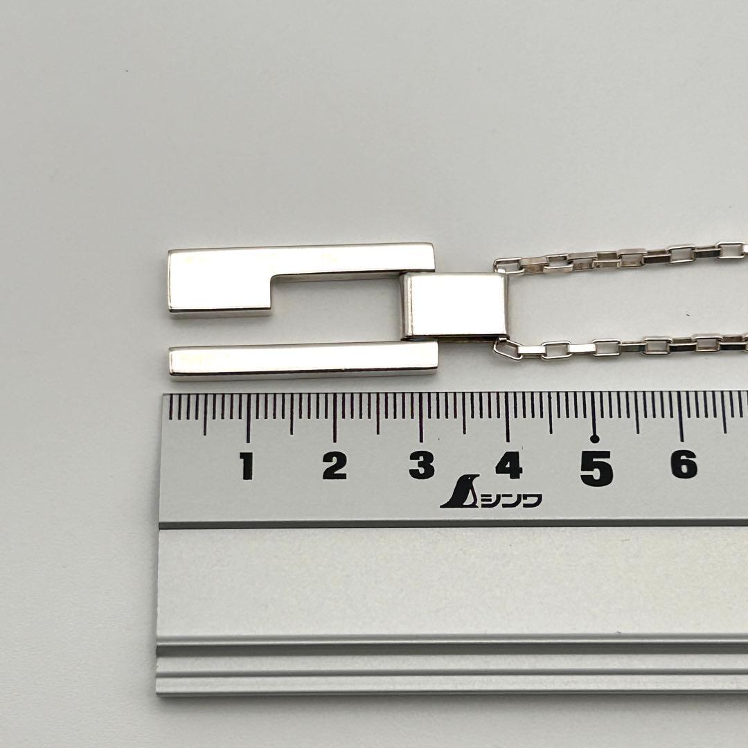 美品✨ GUCCI グッチ ネックレス Gロゴ プレート シルバー925