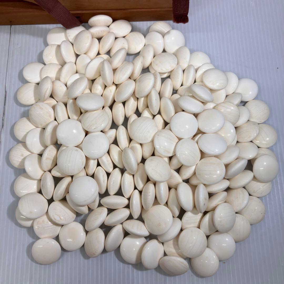 【高級碁石】囲碁　木製碁笥　蛤碁石　那智黒石　木箱付