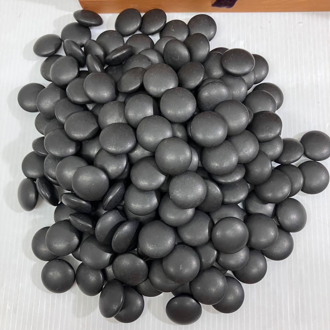 【高級碁石】囲碁　木製碁笥　蛤碁石　那智黒石　木箱付