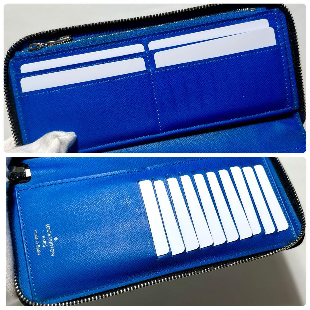 ルイヴィトン　ジッピーウォレット　ヴェルディカル　黒✖️青　長財布