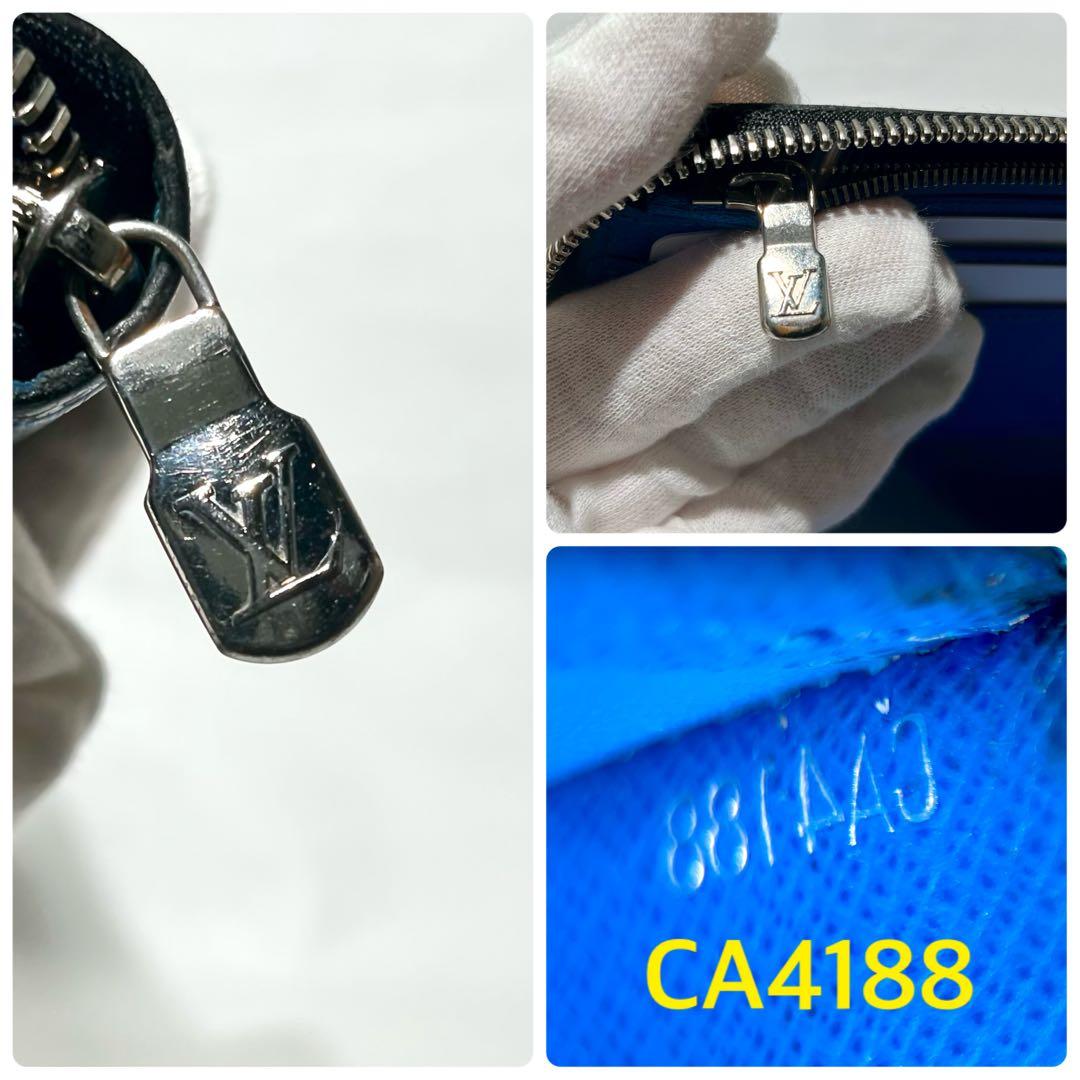 ルイヴィトン　ジッピーウォレット　ヴェルディカル　黒✖️青　長財布