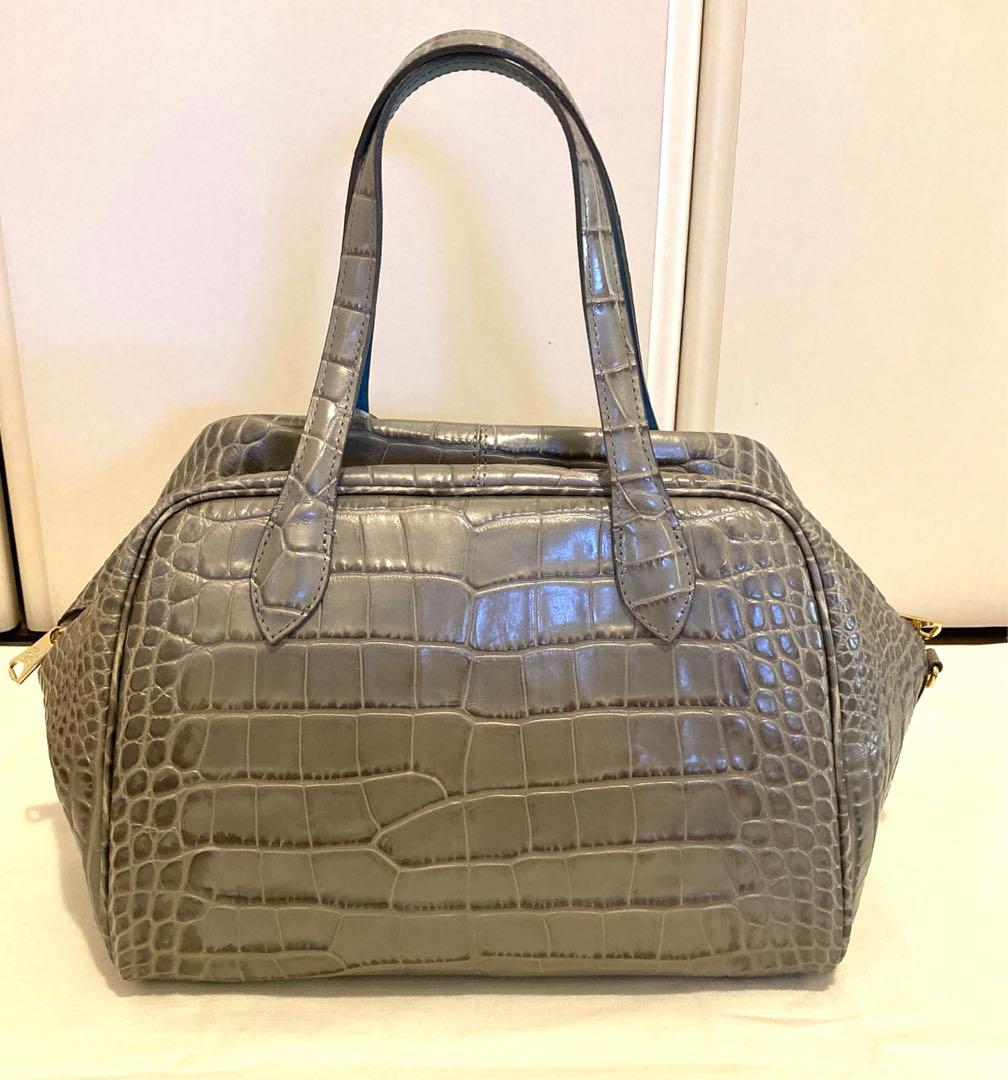 ADMJ　クロコ型押し　ボストンバッグ　28cm