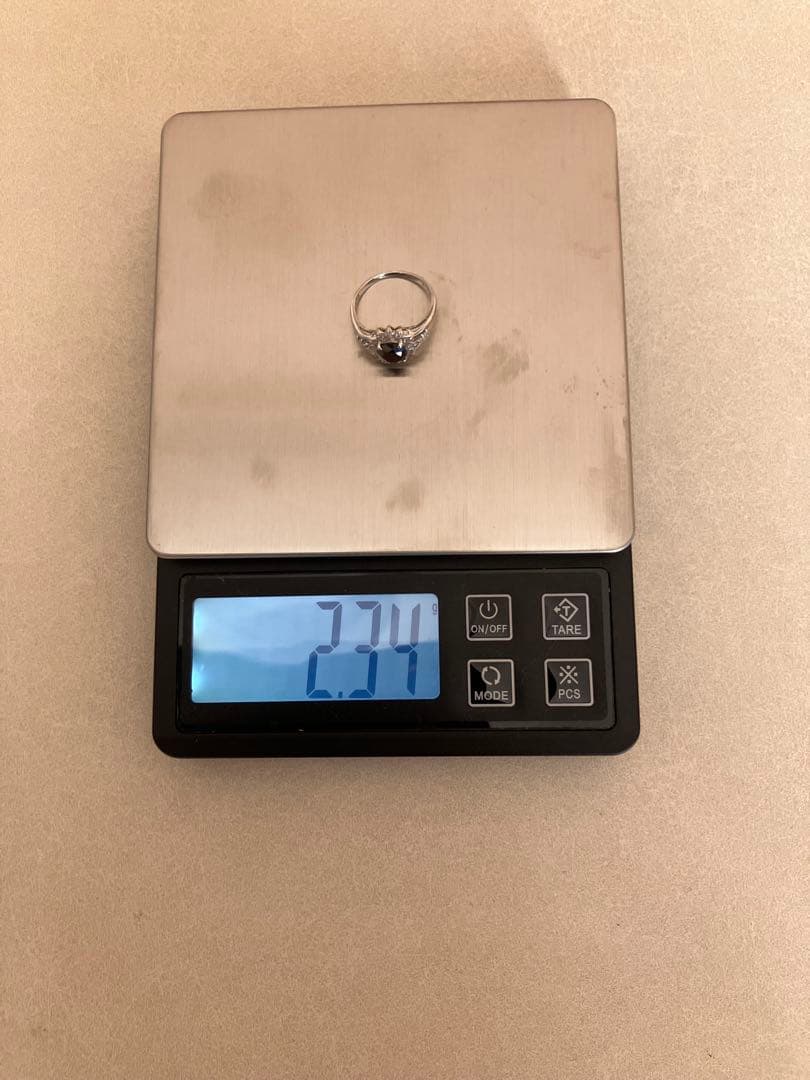 18金WGブラックダイヤモンドリング9号