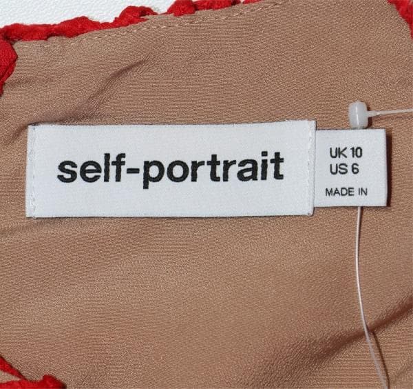 ｙ*ｉ様 セルフポートレイト ワンピース ギピュールレース 赤 UK10 未使用