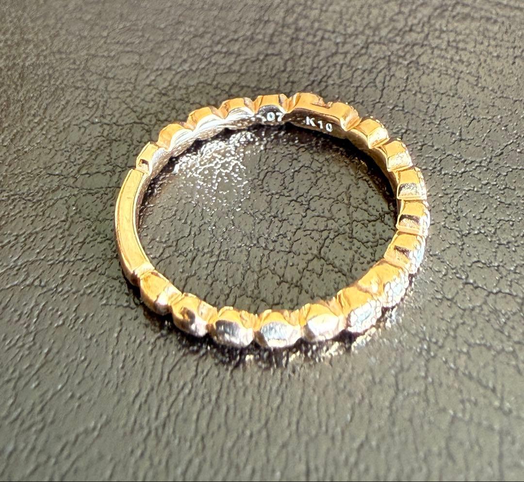 agete K10ダイヤモンドピンキーリング　PG 5号