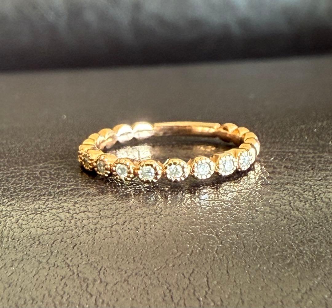 agete K10ダイヤモンドピンキーリング　PG 5号