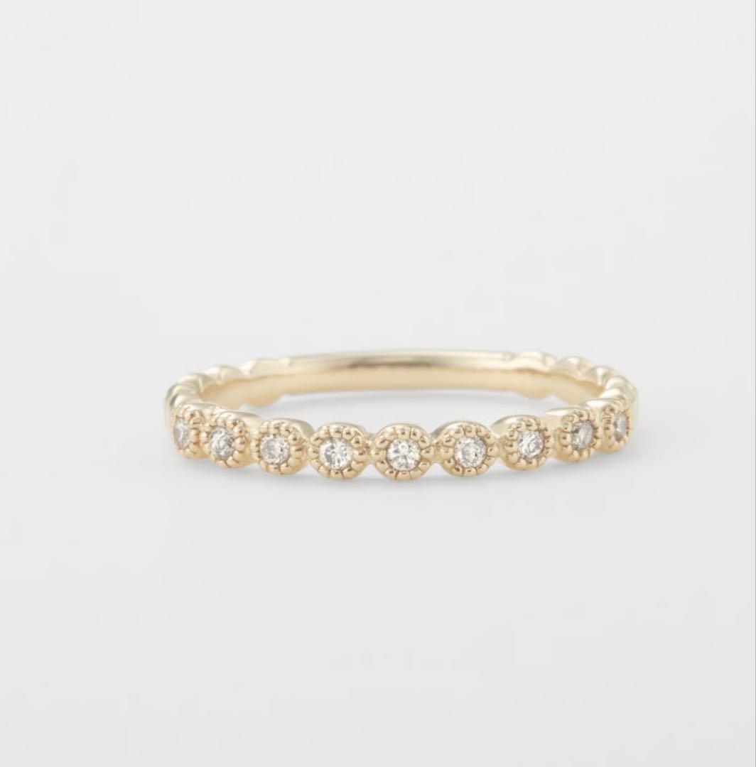 agete K10ダイヤモンドピンキーリング　PG 5号