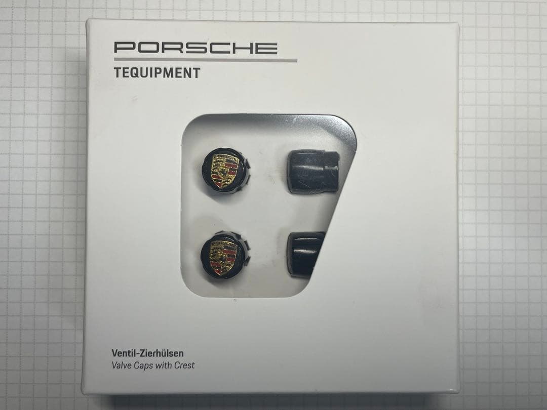 ポルシェ純正クレストエアーバルブキャップ　ブラック99104460267