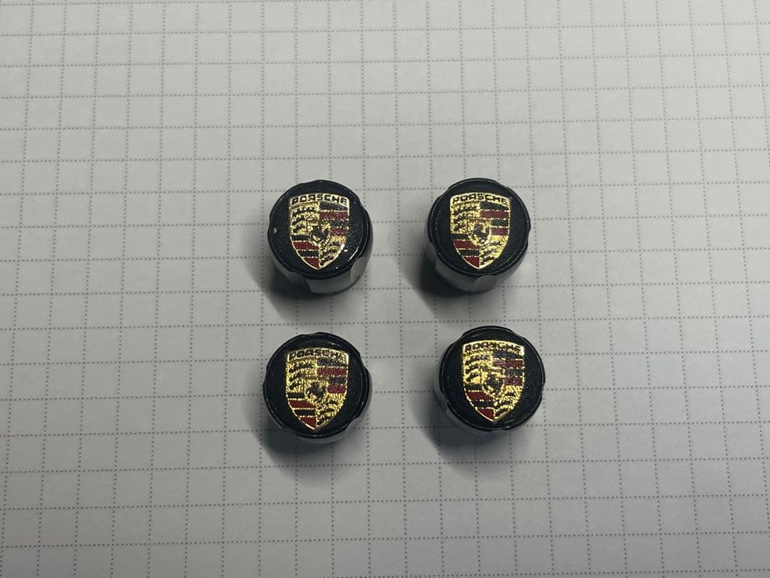 ポルシェ純正クレストエアーバルブキャップ　ブラック99104460267