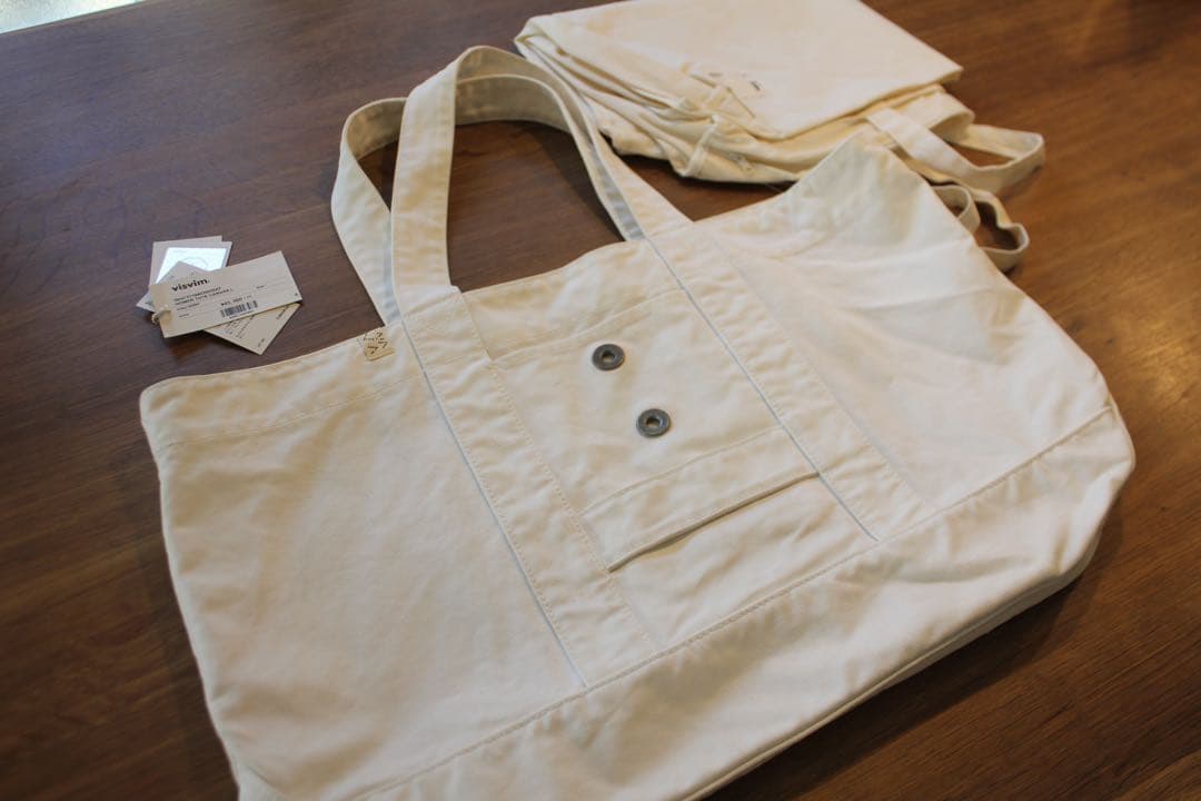 VISVIM R TOTE CANVAS L IVORY ビズビム