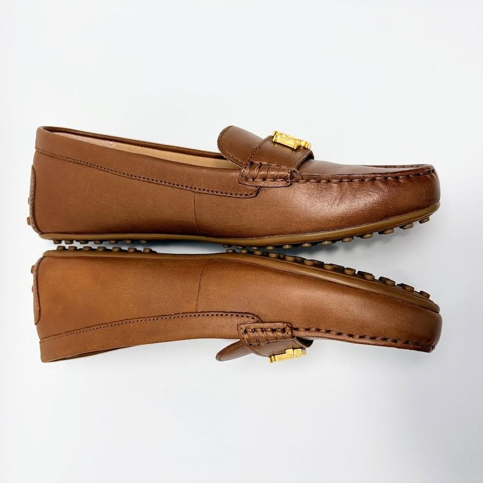 【美品】LAUREN ラルフローレン ドライビング シューズ ロゴ ローファー