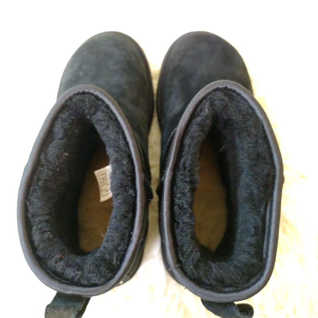 【美品】UGG アグ ラインストーン リボン ムートンブーツ ブラック　黒
