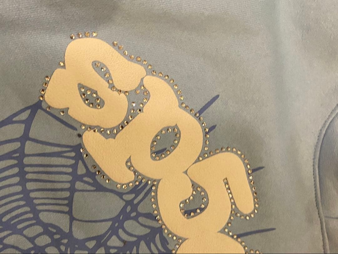 sp5der パーカー ライトブルー水色