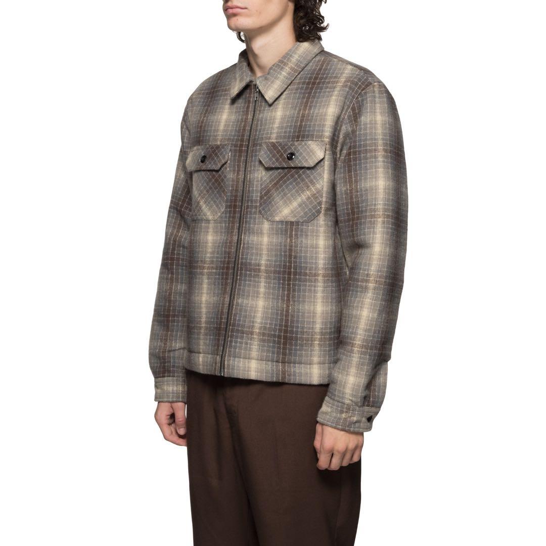 ジャケット・アウター STUSSY Heavy Brushed Plaid Zip Up Shirt