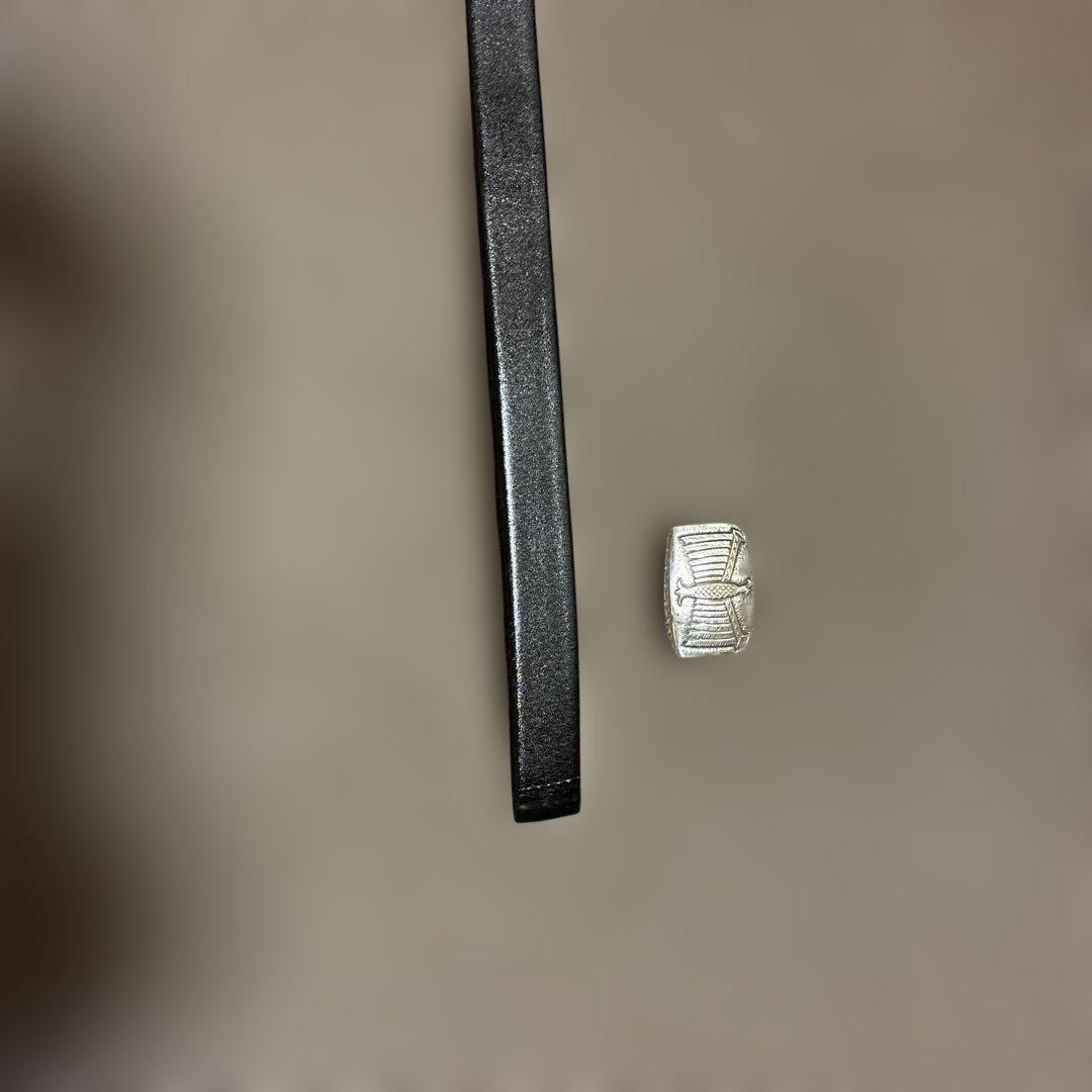 鷲デザインのレザーベルト　シルバー銀製950