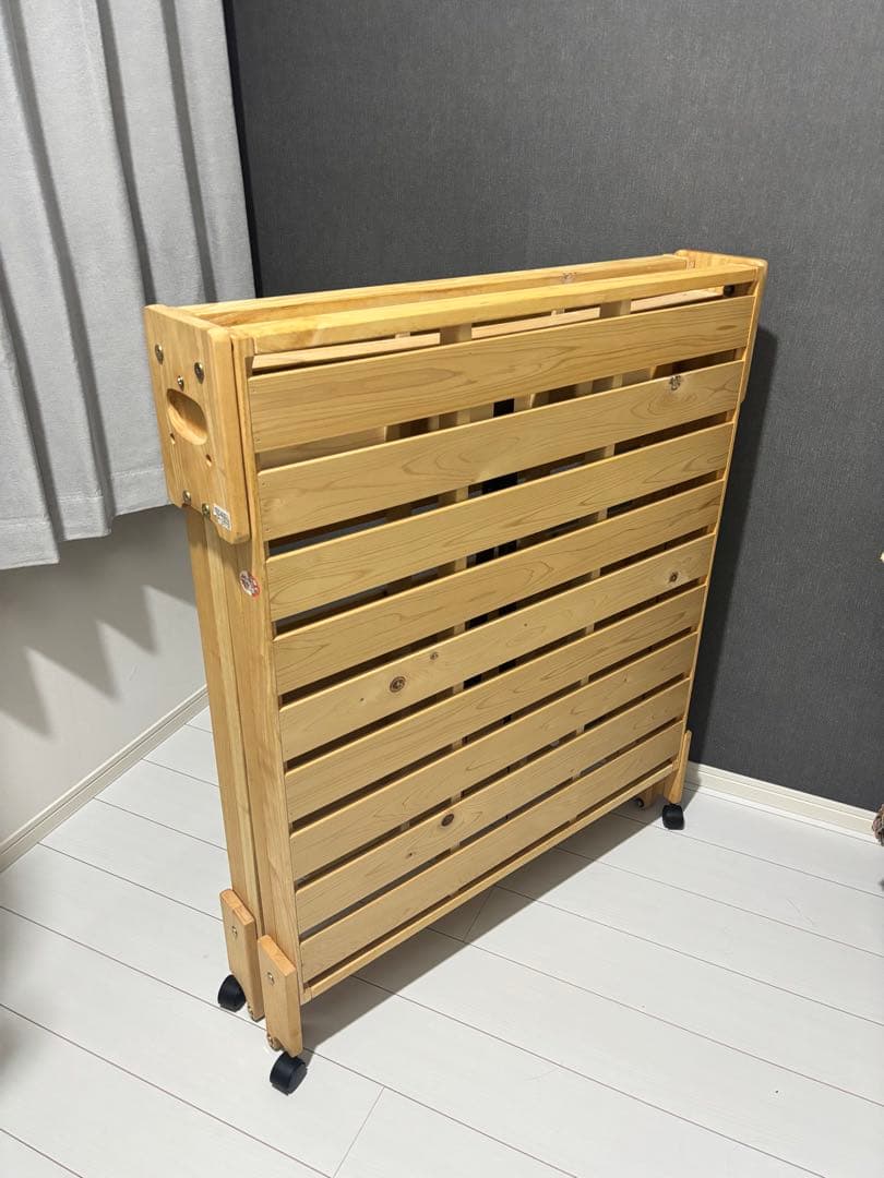 木製 折りたたみ すのこベッド シングルサイズ