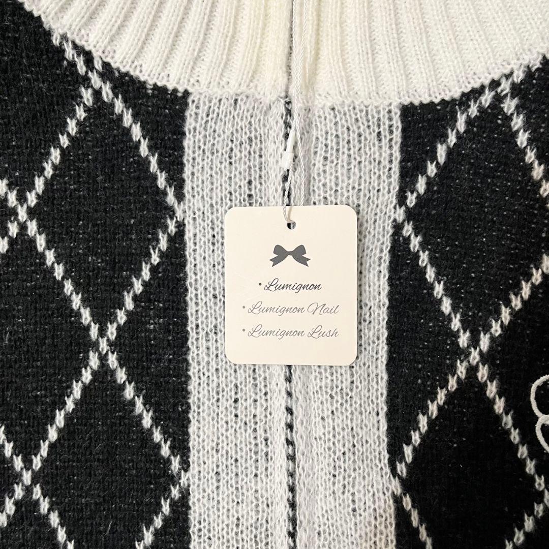 ◎新品◎★ルミニョン★diagonal check papillon knit★
