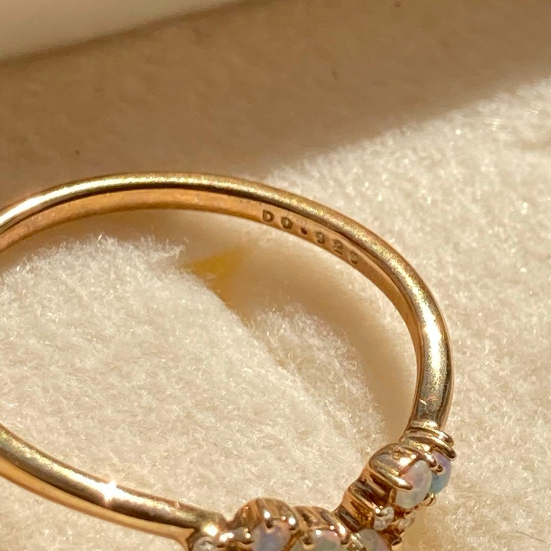 [3]sowi K10 オパール　ダイヤモンドリング