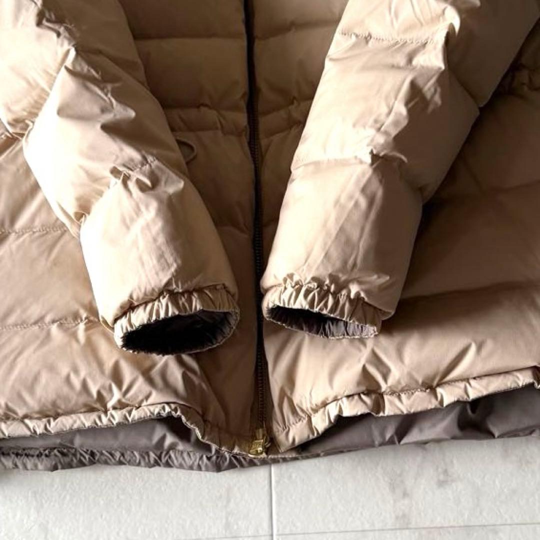 極美品*デミルクスビームス リバーシブル ダウンジャケット36ベージュ系