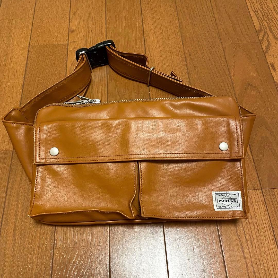 【PORTER】ポーター　キャメル　ボディバッグ　ヒップバッグ　ショルダーバッグ