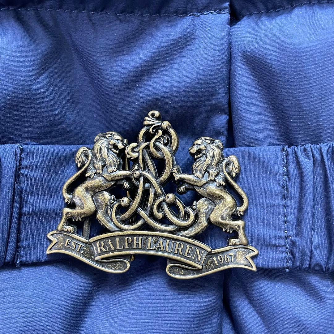 美シルエット✨ラルフローレン ダウンジャケット ベルト Aライン 紺 M相当