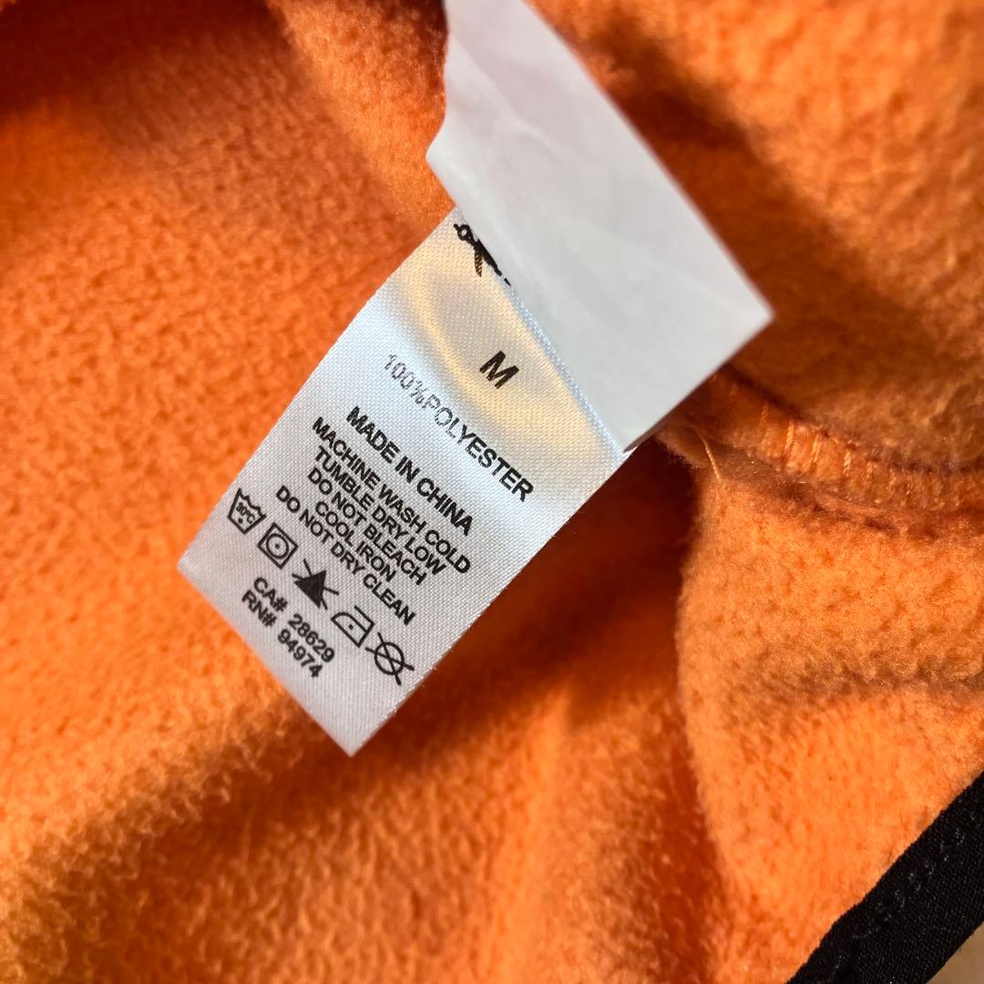 STUSSY 刺繍ロゴ ハーフジップ　フリース ジャケット ボア素材 オレンジ