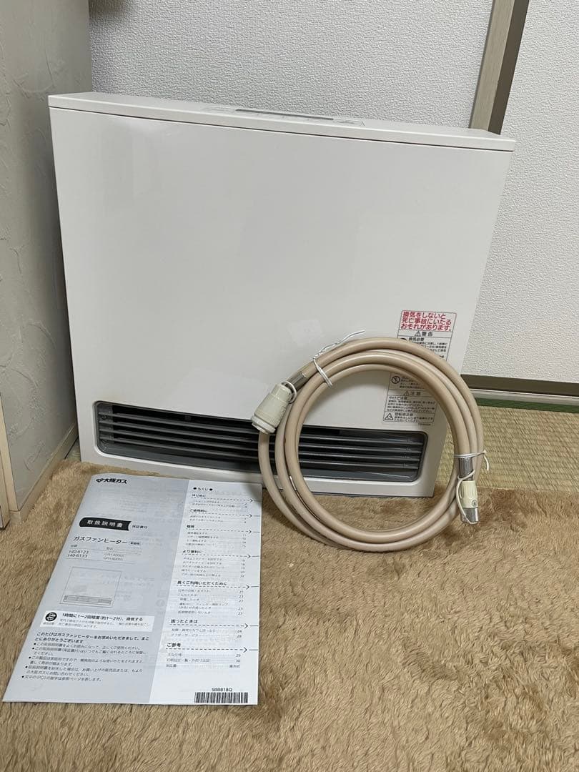 【美品】ノーリツ ガスファンヒーター 都市ガス用 GFH-4006Sガスコード付